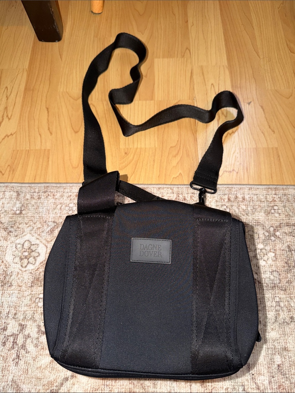 Dagne Dover Black Messenger Crossbody Bag